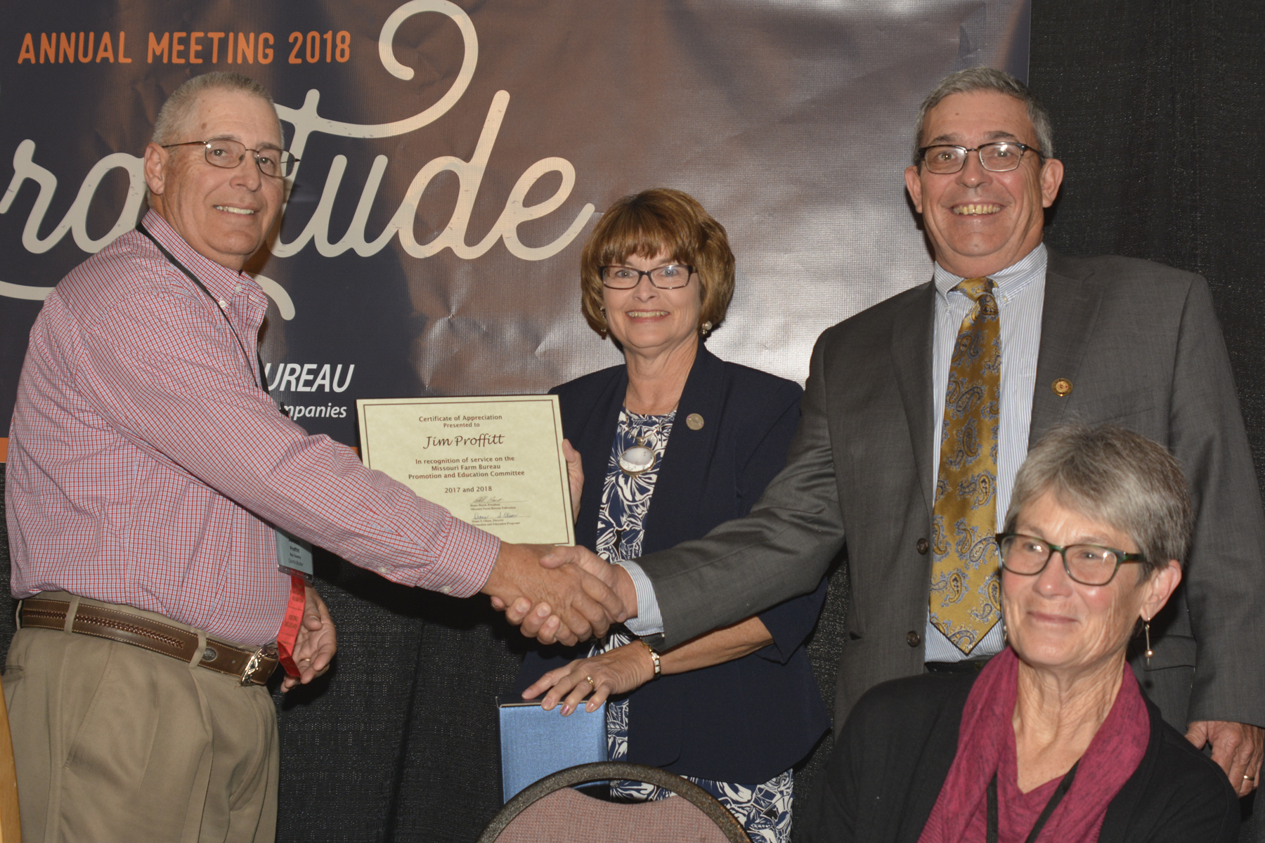 Proffitt Recognized for Service on MOFB Promotion and Education Committee